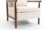 Storage Chair,Mid Century Modern Accent Chair with Wood Frame, Upholstered Living Room Chairs with Waist Cushion, Reading Armchair for Bedroom Sunroom