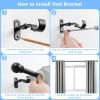 Curtain Rods for Windows 16 to 48 Inches, Curtain Rod Max Adjustable Length of 60 IN, 1" Diameter Drapery Rods Round Finials, Black, Pack of 1