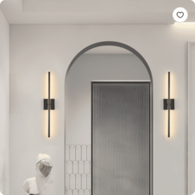 28  2-Pack Modern LED Wall Sconce, Minimalist Indoor Wall Light Fixtures, Black Matte Finish For Living Room, Bedroom, Hallway, Hotel, And Home D (Option: Black)