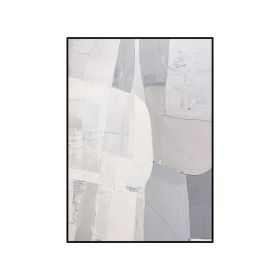 Abstract Vintage Beige Gray Geometric Poster Canvas Paintings Wall Art Handmade Picture for Living Room Interior Home Decoration (size: 90X120cm)