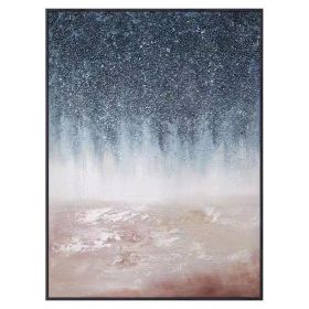 Hand-Painted Large Oil Painting Thick Texture Abstract Hanging Wall Art Dark Blue Decorative Murals Picture For Porch villa (size: 60X90cm)