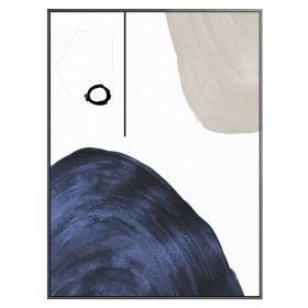 Blue Gray Geometric Abstract Oil Painting Art Posters and Modern Wall Art Canvas Pictures Living Room Decor No Frame (size: 50X70cm)