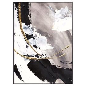 100% Hand Painted High Quality Abstract Canvas Oil Painting Thick Textured GOLDEN Wall Art Large Modern Living Room Porch Decoration No Framed (size: 50X70cm)