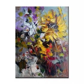 Unframed Handmade Texture Knife Flower Tree Abstract Modern Wall Art Oil Painting Canvas Home Wall Decor For Room Decoration (size: 100X150cm)